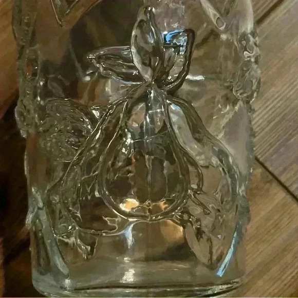 Libbey of Canada Glass Syrup Bottle Fruit Motif Cherry Pear Grape & Apple 8” - Picture 7 of 12